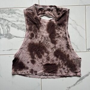 Lululemon Cut Back Crop Top Brown Marble Dye sz 6